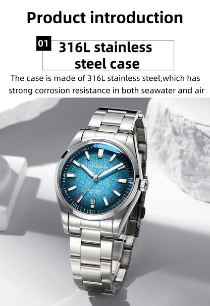 ADDIESDIVE Luxury Men's Automatic Watch BGW9 Super Luminous Bubble Mirror Glass 100m Waterproof Analog Men Steel Watches AD2531