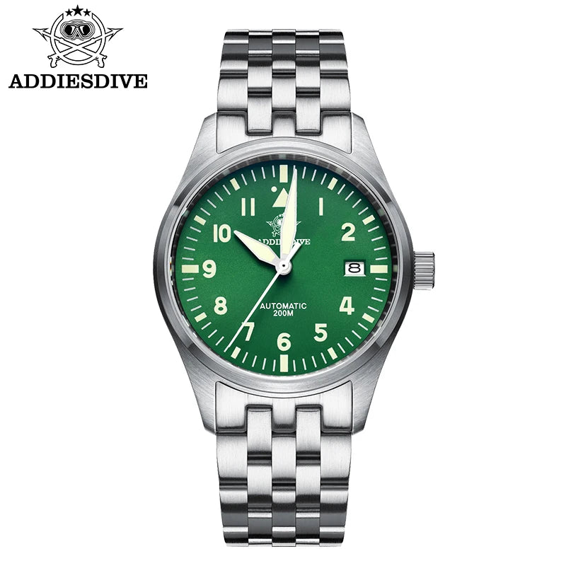 ADDIESDIVE Watch For Men MY-H2 Stainless Steel Classics Mechanical Watches NH35 200m Diving Luminous Analog Watch Reloj Hombre