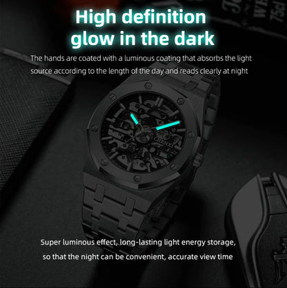CHENXI Automatic Mens Watches Waterproof Business Stainless Steel Sport Mens Watches Top Brand Mechanical Tourbillon Wrist Watch