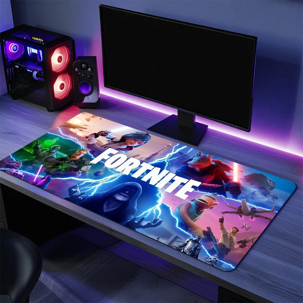 Tapete de Rato Gaming F-Fortnite Survival Battle, Grande, para Secretária e Teclado, Ergonómico, em Borracha, para PC e Escritório, Antiderrapante, Anti-Desfiamento, Personalizado para Casa