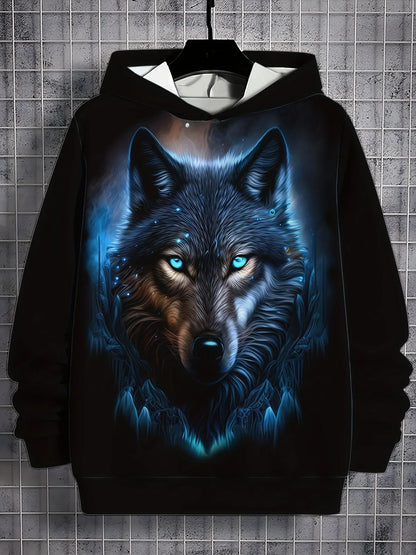 Animal Wolf graphic Men's Fashion 3D Print Outdoor Hoodie Streetwear Hoodies Hooded Front Pocket Designer Hoodie Sweatshirt