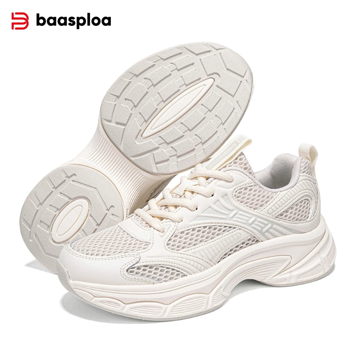 Baasploa Women Running Shoes Fashion Lightweight Mesh Non-slip Jogging Sneaker Female Outdoor Breathable Colorful Casual Shoes