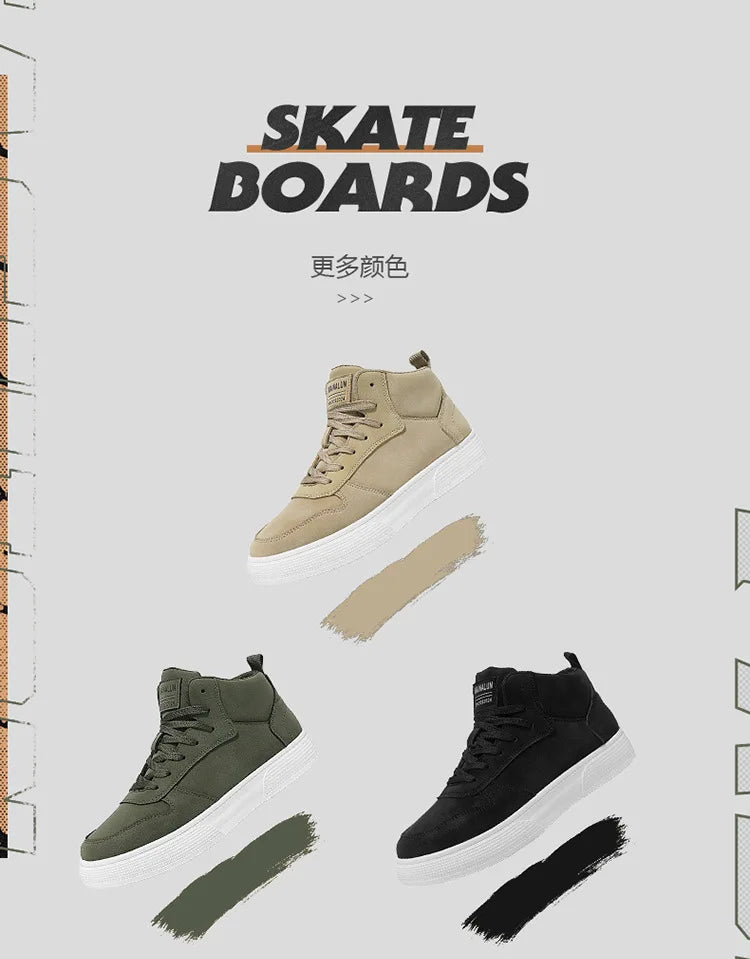 Men's Skateboarding Shoes 48 High Top Casual Sneakers Breathable Street Shoes Flats Shoes Lace UP Walking Shoes Chaussure Homme