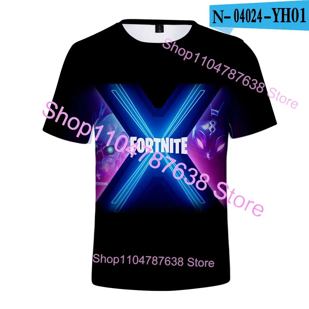 Summer T-shirt Raven Ultima Knight F-Fortnite T Shirt 3D Print Banana Peely Men's Tee Battle Royale Game Tops Birthday Gifts