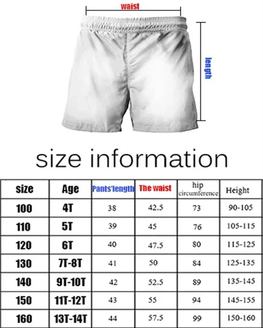 Adorable Super Mario Cartoon Children's Summer Cotton Shorts, Stylish Casual Cut with Bright Prints Fabric Wicks Moisture Away,