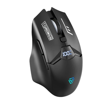 Rato Bluetooth Sem Fios de Modo Duplo com Ecrã Inteligente, Carregamento Silencioso, para Escritório, Gaming e Tablet, Portátil e Universal