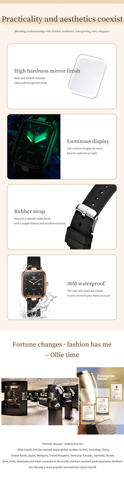OLEVS 7089 Watch For Women Top Brand Calendar Quartz Woman Watch Waterproof Luminous Simple Fashion Elegant Ladies Hand Clock