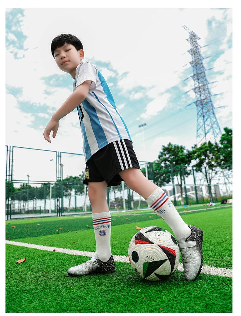 New Men Soccer Shoes Girls Cleats Outdoor Match Training Sport Football Boots Long Spikes Comfortable Breathable Boys Non Slip