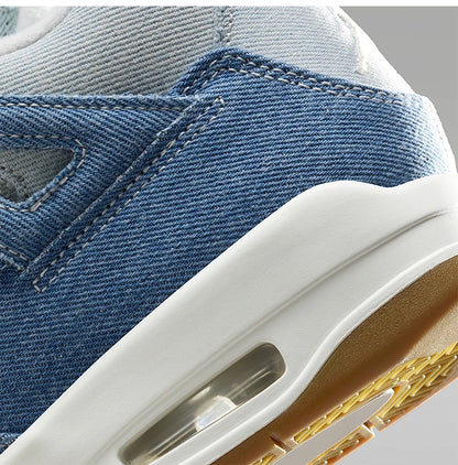 Nike genuine JORDAN women's air cushion shock-absorbing mid top denim basketball shoes IB6716-100