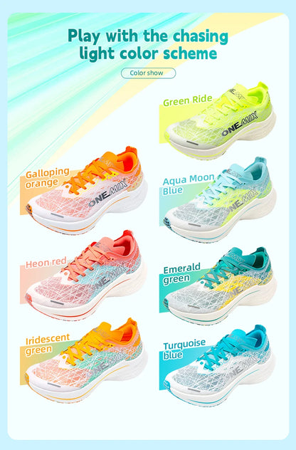 ONEMIX Carbon Fiber Plate Running Shoes Traction Shock Absorption Sneakers Professional Marathon PB Racing Sports Trainers Shoes