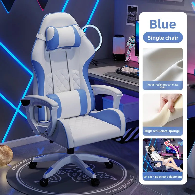 Male E-sports Chair is Comfortable for Prolonged Sitting, Computer Chair Can be Reclined for Leisure, Backrest