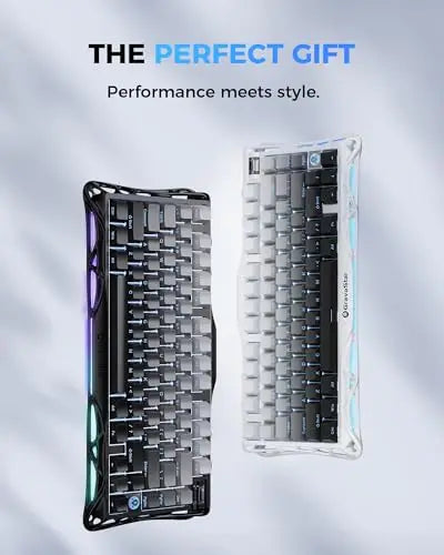 GravaStar Mercury K1 75% Wireless Mechanical Gaming Keyboard, Aluminum Alloy Exoskeleton Design, RGB Backlit, Hot-Swap Socket