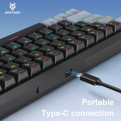 61 Keys RGB Mechanical Keyboard Wired K61 Mini Keyboard 60% Portable Black, White, Red/Blue Switch for Gaming/Work