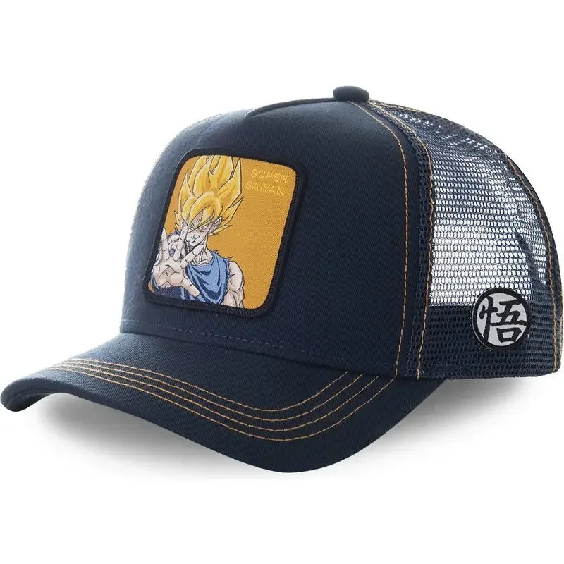 Dragon Ball Son Goku Cap Baseball Cap Summer Travel Peaked Cap Men's Embroidery Hip-Hop Sun Visor Adjustable Trucker Mesh Cap