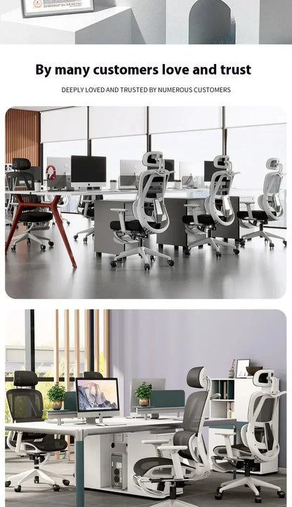 Office Chair Gaming Desk Ergonomic Computer Adjustable Armrests 3D Headrest Chair Lift Chair Back Can Tilt Back with Foot Pedals