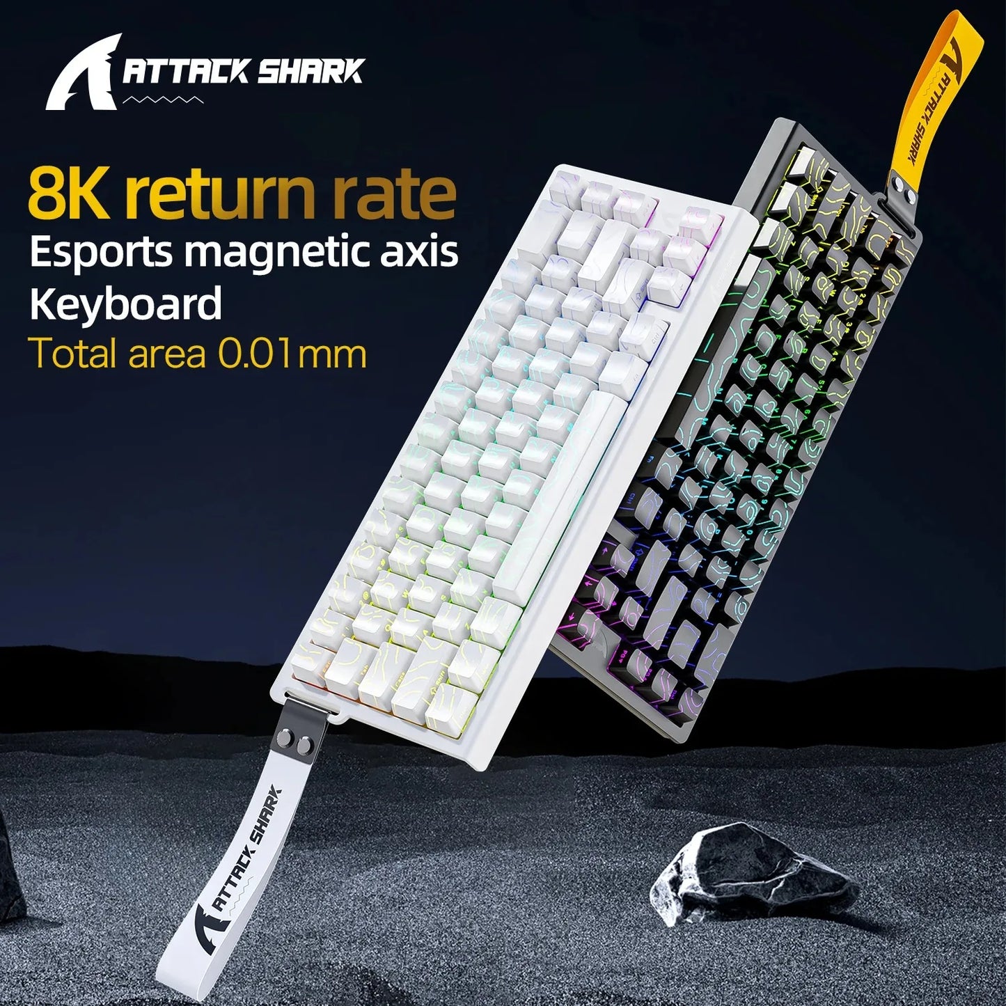 Attack Shark X68 HE Gaming Keyboard Magnetic Mechanical Wired for Pro Gaming 0.01mm Rapid Trigger 8000Hz 128K Rate