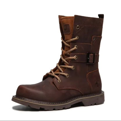 KOWM Cowhide Outdoor Men Hiking Shoes Waterproof Tactical Desert shoes Hunting Boots Snow Boots Fur Sneaker Women Trekking Shoes