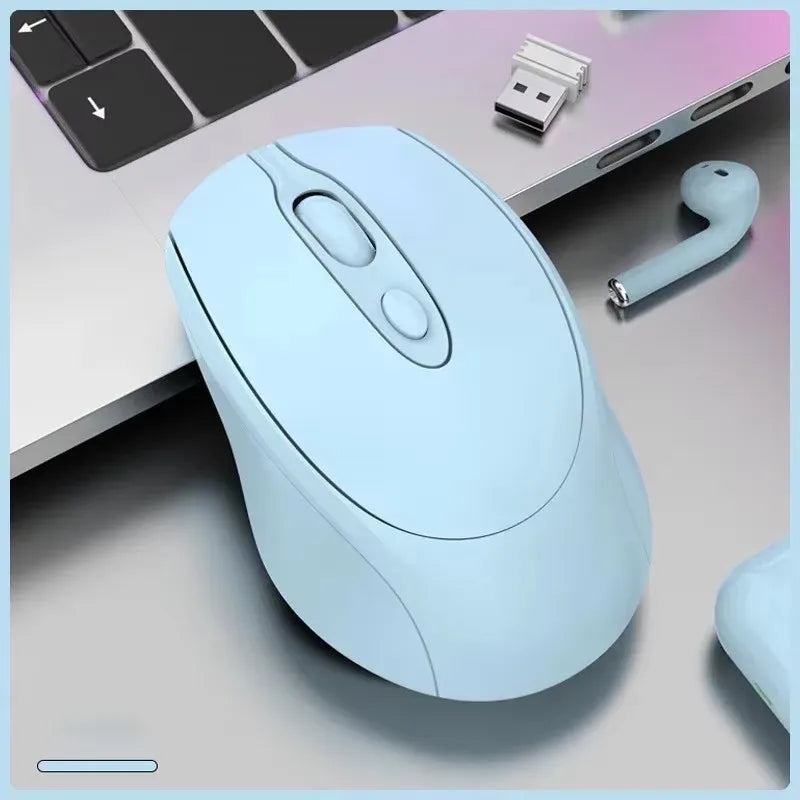 Rato sem fios compatível com Bluetooth 2.4G recarregável, rato de computador USB silencioso para gaming, para PC, portátil, MacBook e tablet