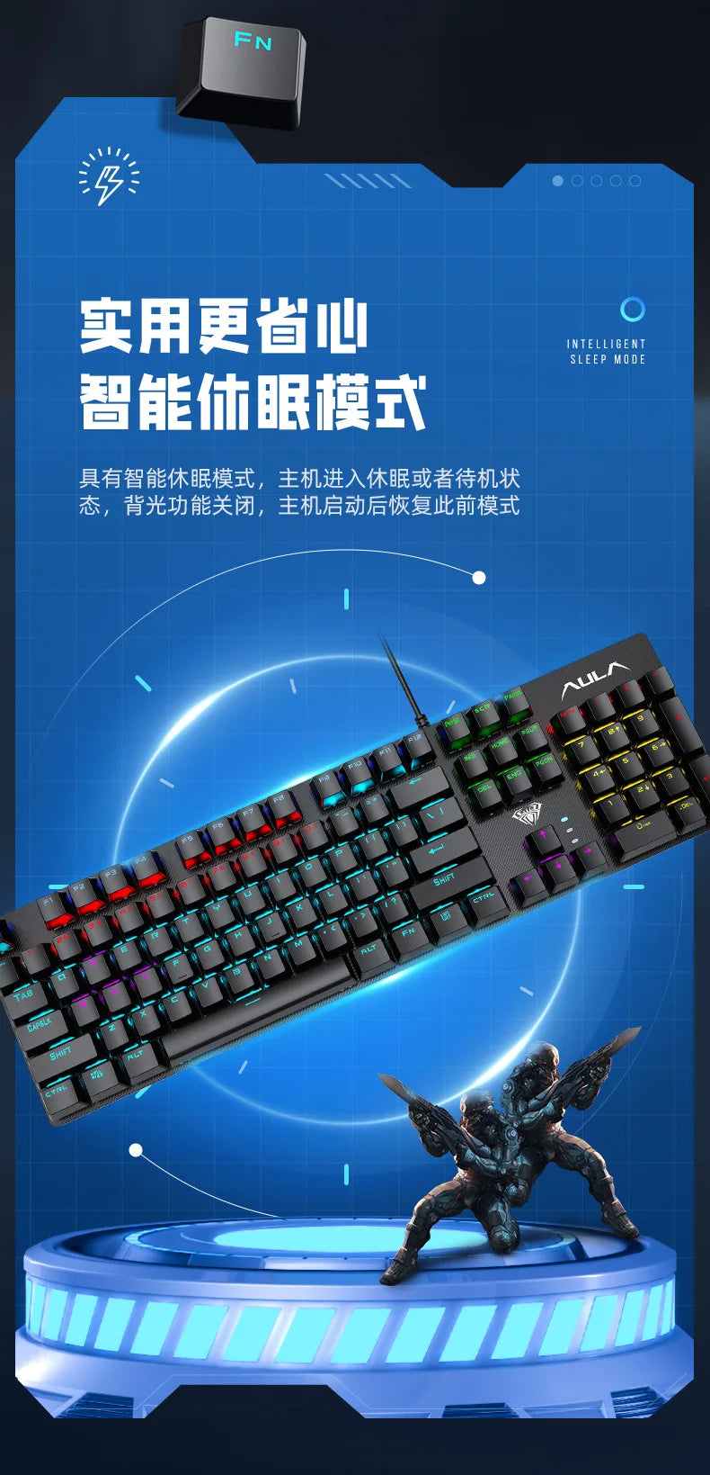 Wired Mechanical keyboard Gamer USB Keyboards gaming Backlit Musical 100% Computer 104 keys keyboard Ergonomic PC keyboard