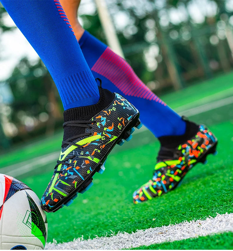 Professional Football Boots Men Breathable Mesh Soccer Cleats Anti Skid Fast Sneakers Fashion Artificial Grass Male Soccer Shoes