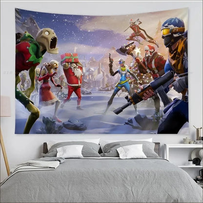Cartoon Battle Royales F-Fortnites Tapestry Tapestry Art Printing Indian Buddha Wall Decoration Witchcraft Bohemian Home Decor