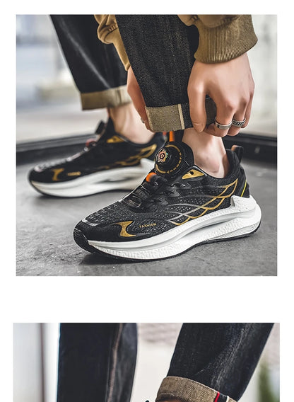 Letnie, oddychające, codzienne buty sportowe dla mężczyzn, nowe, modne i wszechstronne buty do biegania z oddychającą siateczką i obrotową klamrą, odpowiednie do uprawiania sportów na świeżym powietrzu i do codziennego noszenia