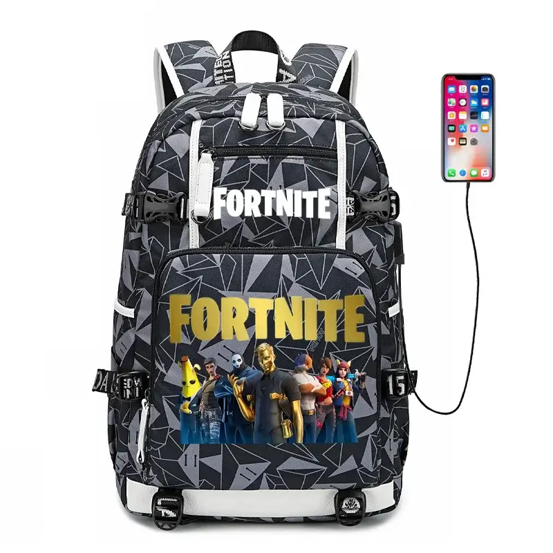 Fortnite-Print-Schülerrucksack für Jungen und Mädchen, Schulrucksack mit großem Fassungsvermögen, wasserdicht, leicht und strapazierfähig, Geburtstagsgeschenk