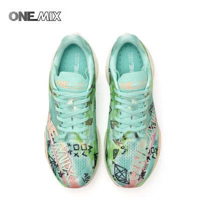 ONEMIX New Nylon Carbon Board Marathon Running Racing Shoes Shock-relief Professional Stable Support Ultra-light Rebound Sneaker