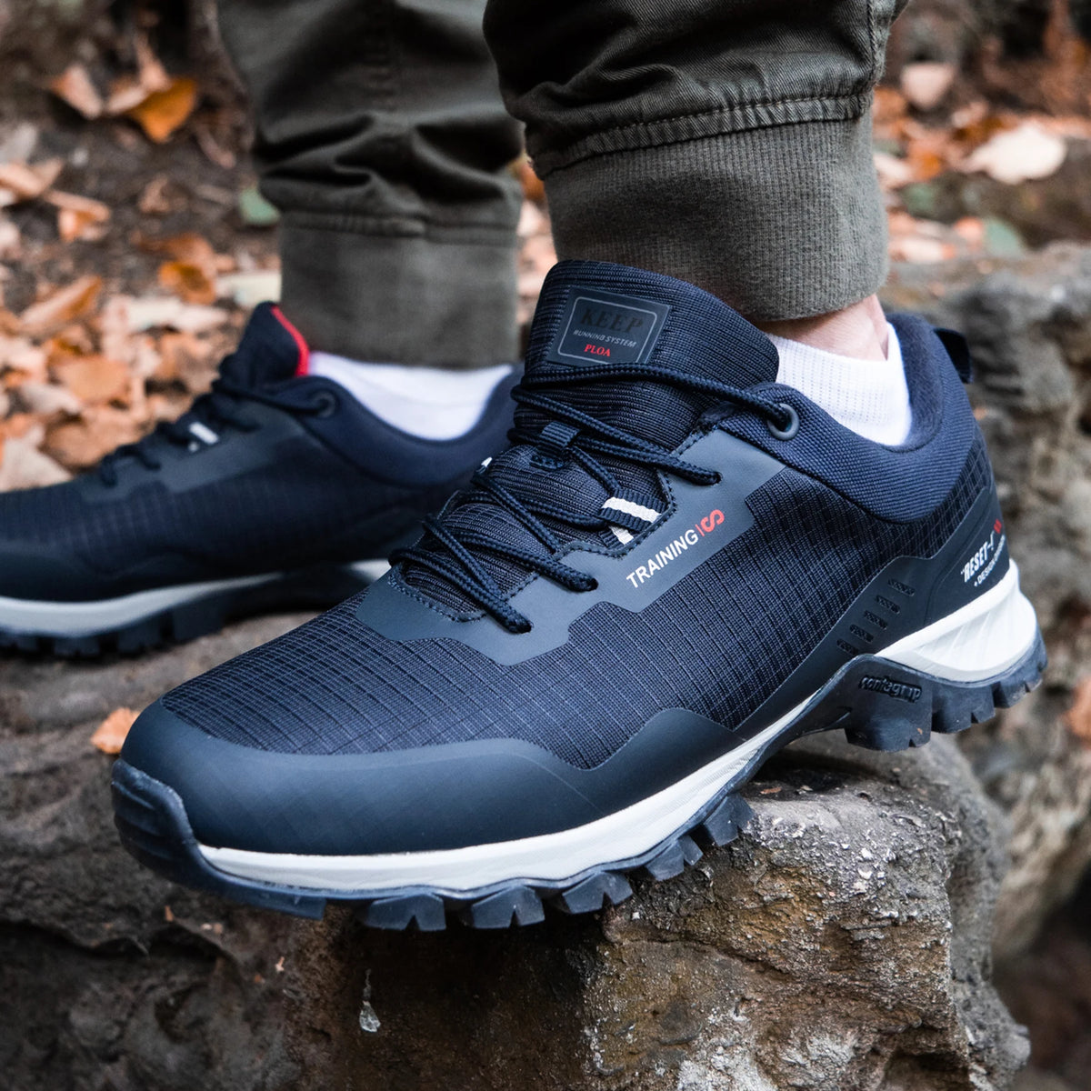 Baasploa Men's New Hiking Shoes Outdoor Waterproof Wear-Resistant Non-Slip Sneakers Male Casual Lightweight Lace-Up Walking Shoes
