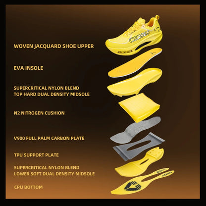 CIERSES Men's Carbon Plate Running Shoes Nitrogen Air Cushion Shock Absorption Stable Training Sports Shoes