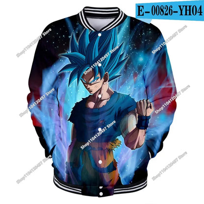 Dragon Ball Streetwear Baseball Uniform for Man Women Son Goku Adults Costumes Jackets Spring Fall Coat Cardigan Sweatshirt Gift