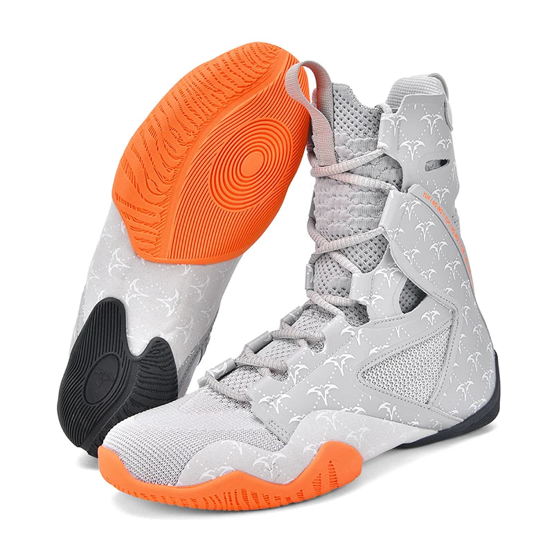 Super Cool Men Wrestling Shoe High Top Men Fighting Shoe Professional Man Boxing Boots Indoor Men Wrestling Sneakers Man