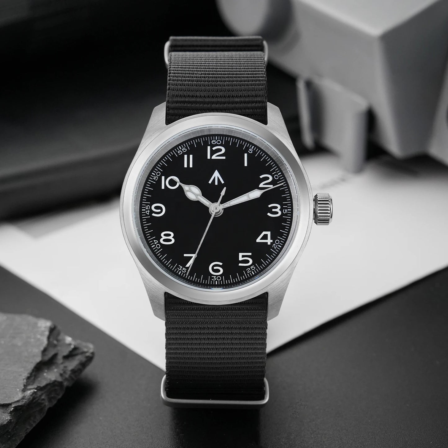 Relógio de Quartzo Vintage Militar Militado ML08 V2 com Movimento VH31, Vidro Duplo de Safira, Luminescência C3 BGW-9, Impermeável, 38mm