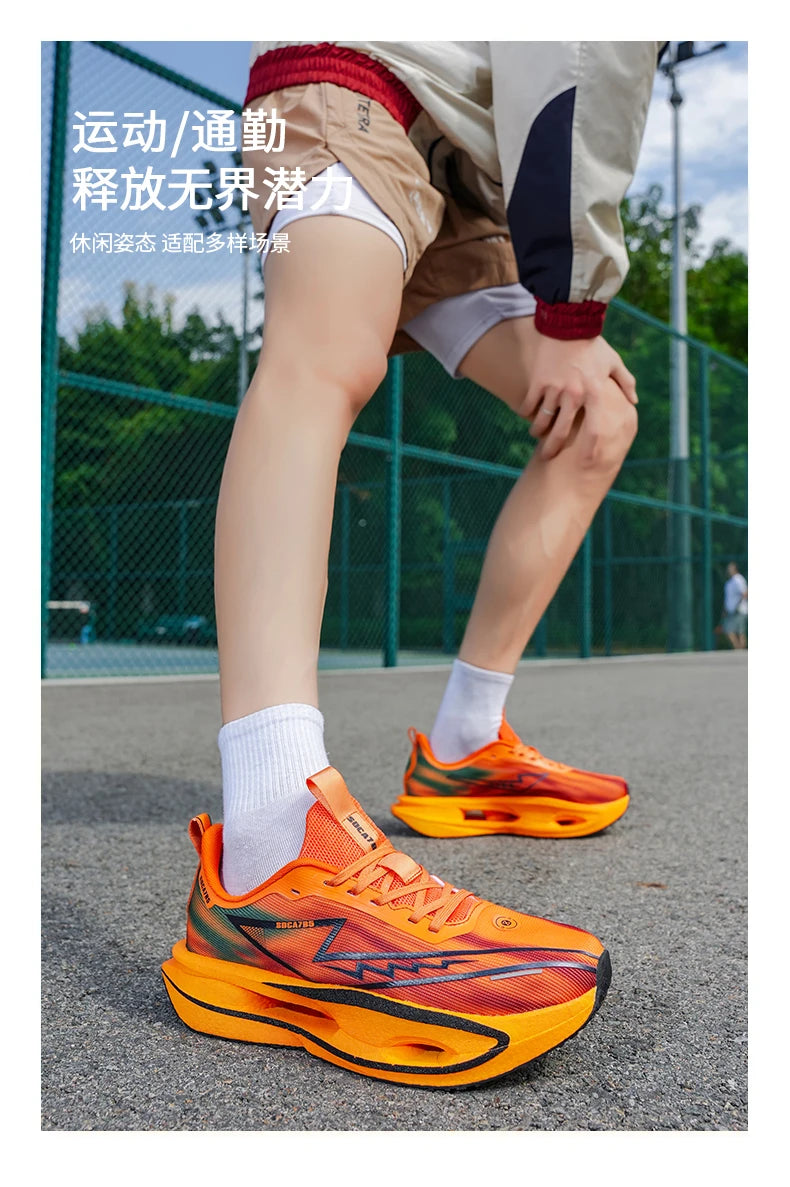 2026 Running Shoes Carbon Plate Marathon Men Sports Breathable Lightweight Women's Comfortable Athletic Antiskid Sneakers Casual