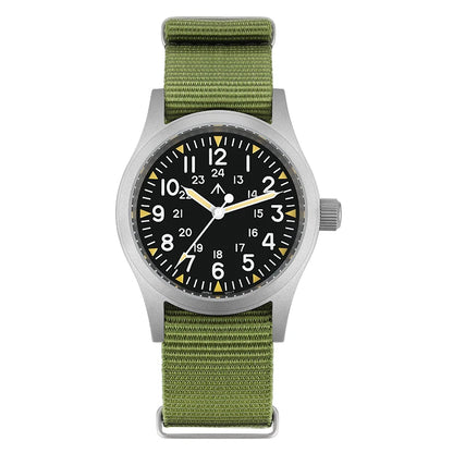 Militado ML05 Military Watch VH31 Sweep Quartz Movement Top Hat Domed Sapphire Crystal Vintage Watch 100m Waterproof Mens Watch