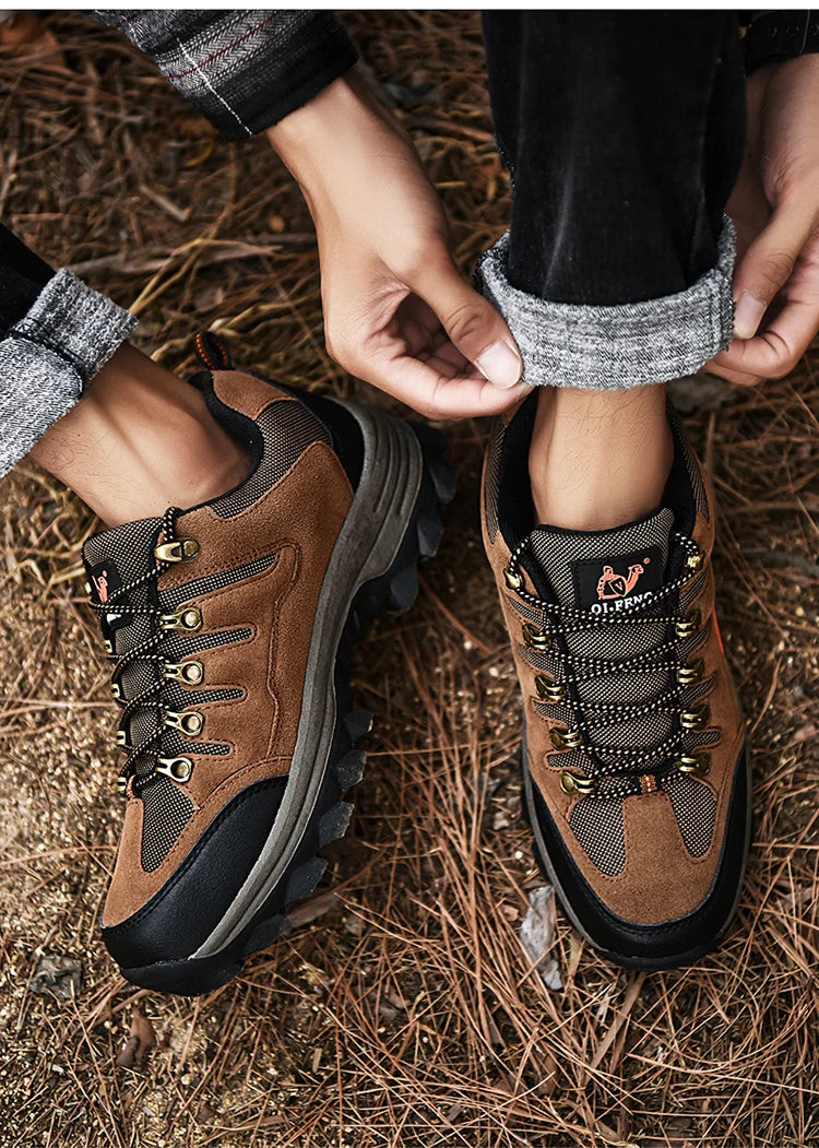 Winter Casual Shoes Men Leather Comfortable Walking Shoes Autumn Classic Outdoor Sneakers Women High Top Hiking Sneakers Lace Up