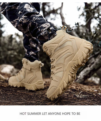Botas Táticas de Combate Melhoradas para Homem, Calçado Outdoor de Treino, Campismo, Antidesgaste, Resposta Rápida, Caminhada, Pesca e Caça