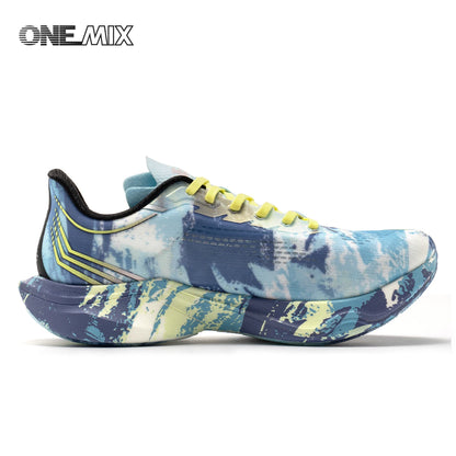 ONEMIX New Nylon Carbon Board Marathon Running Racing Shoes Shock-relief Professional Stable Support Ultra-light Rebound Sneaker