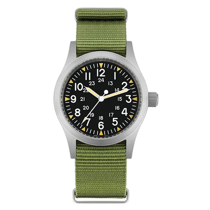 Militado ML05 Military Watch VH31 Sweep Quartz Movement Top Hat Domed Sapphire Crystal Vintage Watch 100m Waterproof Mens Watch