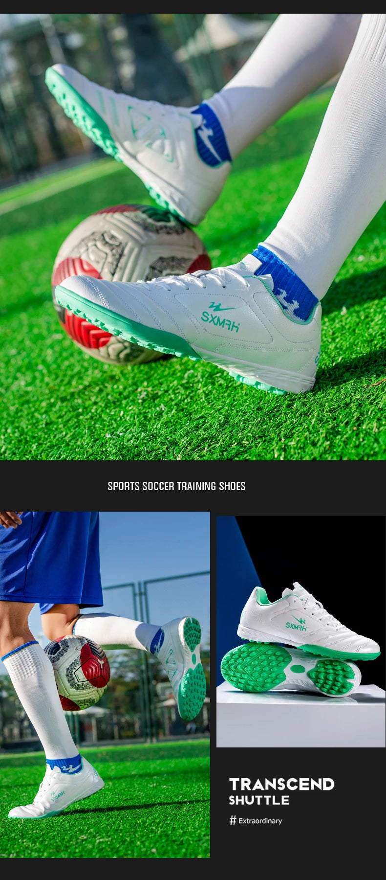 Double Star Men's Genuine TF Turf Soccer Shoes, for Primary School Students, Teenagers, Adults & Kids, Professional Training and