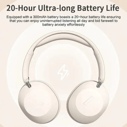 Foldable Wireless Bluetooth Headset Over Ear Sports Headphones with Stereo Sound, Noise Reduction, High Power Bluetooth Headphones for Music, Calls & Travel