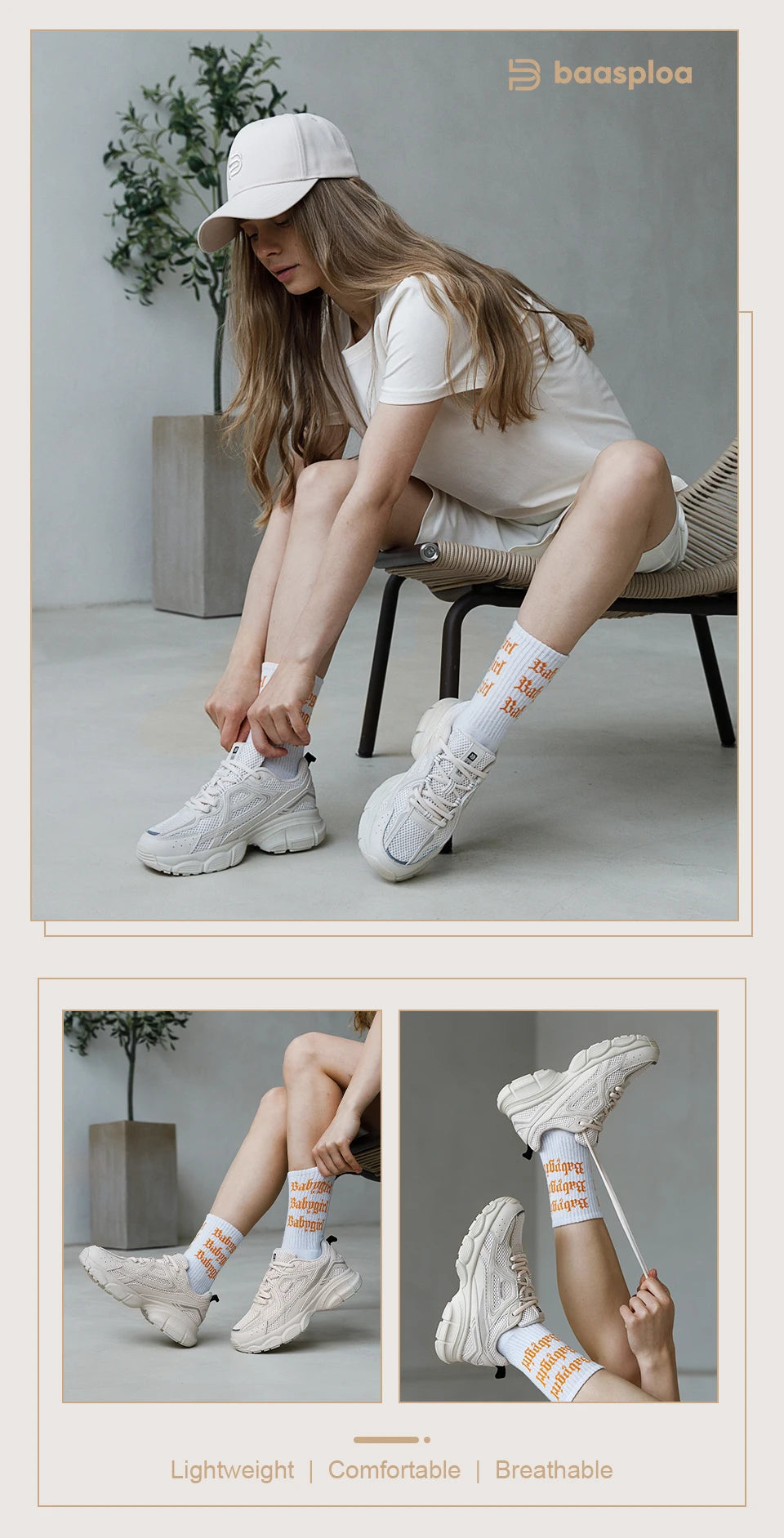 Baasploa Women Running Shoes Fashion Lightweight Mesh Non-slip Jogging Sneaker Female Outdoor Breathable Colorful Casual Shoes