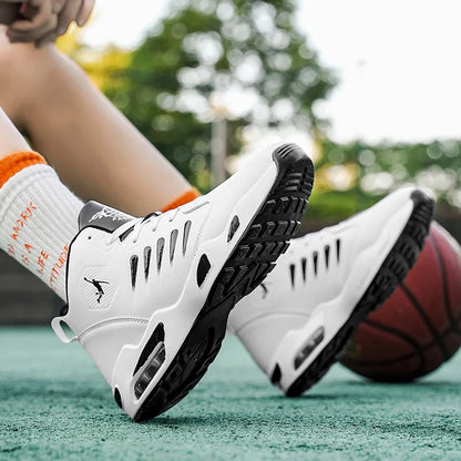Men's High-Top Basketball Shoes Feature a Breathable Mesh Design for Maximum Comfort Outdoor Shock-Absorbing Running Shoes, High-Rebound Cushioning Technology, Make Running Smoother and More Comfortable, Enhance Support, Styl