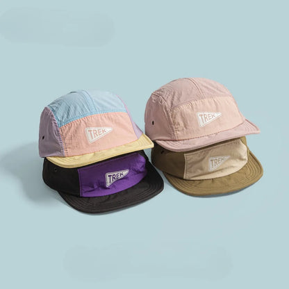 Casquette de baseball à 5 panneaux et à visière courte, brodée - Casquette de soleil pour femme, en maille respirante à séchage rapide, légère, élégante et polyvalente