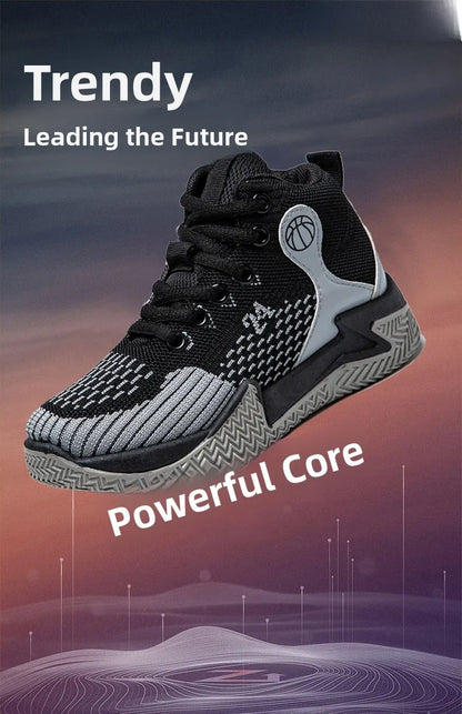 Large Size High Top Sports Shoes Men's Casual Breathable Comfortable Thick Bottom Basketball Shoes Running Shoes