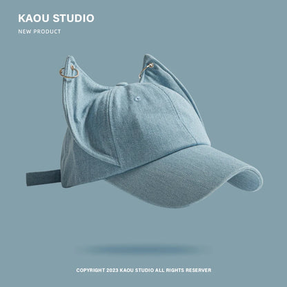 Casquette de baseball cowboy tendance « Niche Y2k Personality » avec oreilles de renard mignonnes, boucle métallique, visière ajustable, pour homme et femme, style hip-hop