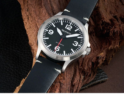 Milifortic Military Watch 39mm NH38 Automatic Mechanical Movement Retro Sapphire Crystal BGW9 Lume Leather Strap 10Bar Watch Men