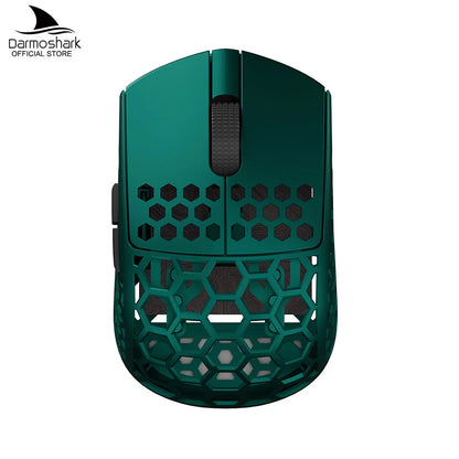 Rato Gaming Sem Fios Darmoshark M5Air em Fibra de Carbono Forjada 8K, PAW3950, 30K DPI, para Mãos Pequenas, Pegada Fingertip, Macros de Jogo, Leve