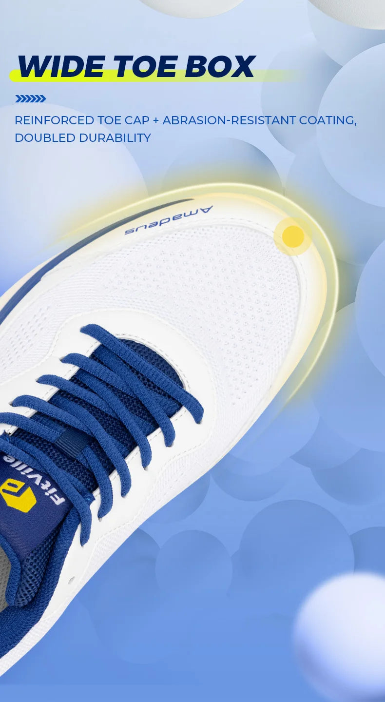 FitVille Men'S Tennis Shoes Wide Version 2E Professional Training Sports Shoes Breathable Non-Slip Rackets With Arch Support