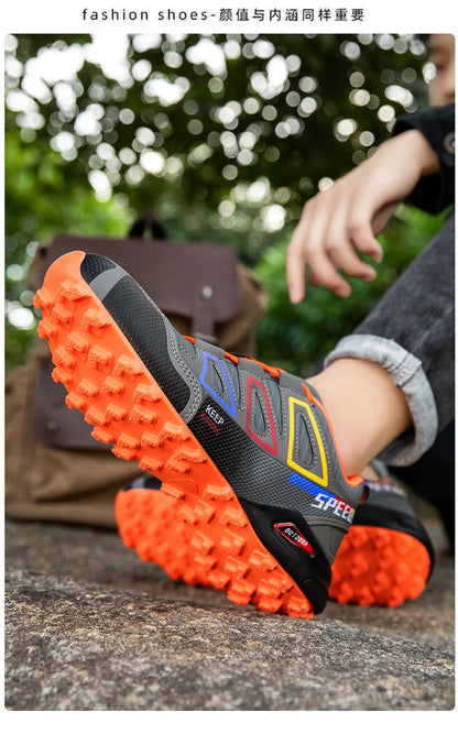 Men Cycling Shoes Outdoor Mountain Cross-Country Cycling Shoes Men Non-Slip Wear-Resistant Cycling Training Shoes Hiking Shoes